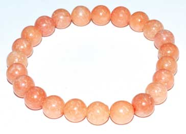 Peach Calcite 8mm round bead bracelet