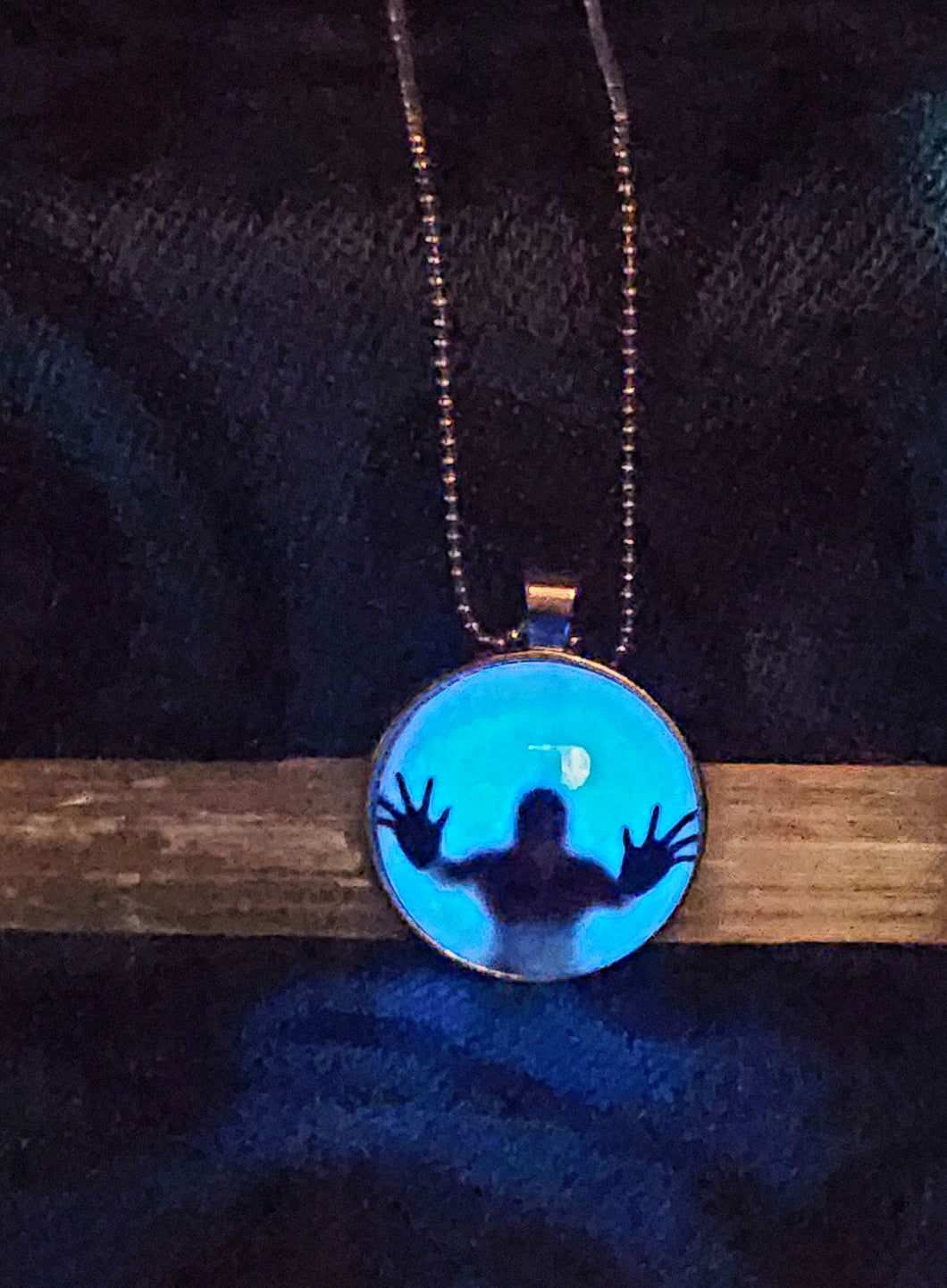 Trapped Ghost Necklace (Blue Glow in the Dark)