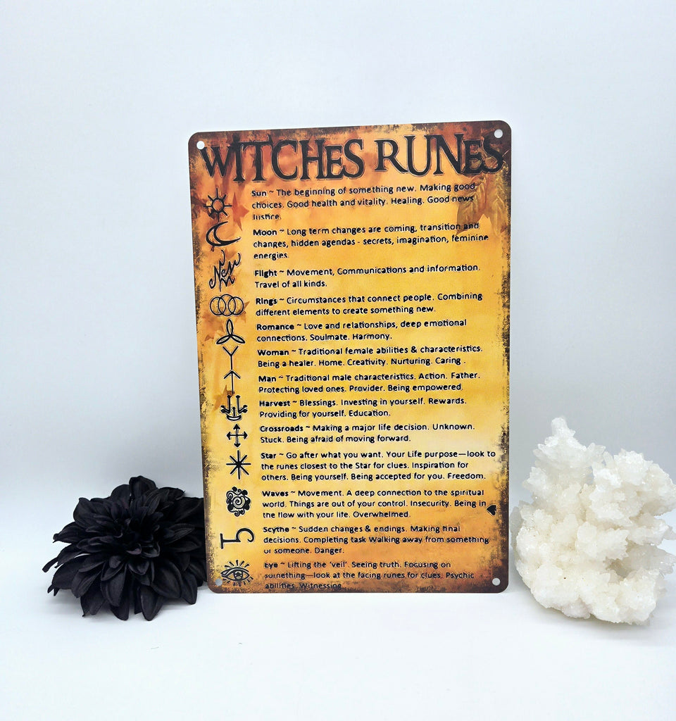 Witches Runes Straw Witches' Runes Reference Chart (Aluminum) – Enchanted Genie LLC