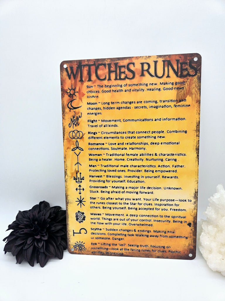 Witches Foot Rune Witches' Runes Reference Chart (Aluminum) – Enchanted Genie LLC