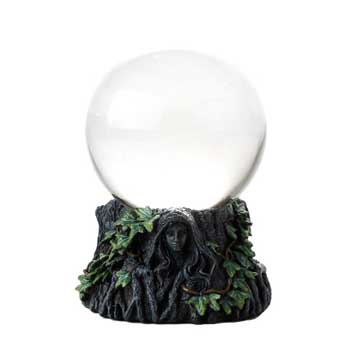 100mm Maiden, Mother , Crone Crystal Ball w/stand