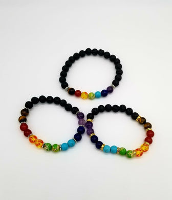 Chakra Lava 8mm Round Bracelet