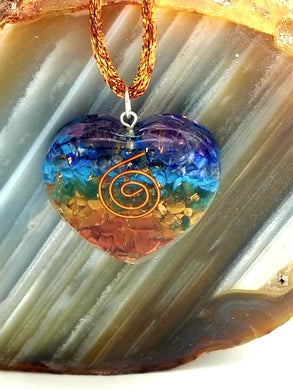 Heart Chakra Spiral Orgonite Necklace