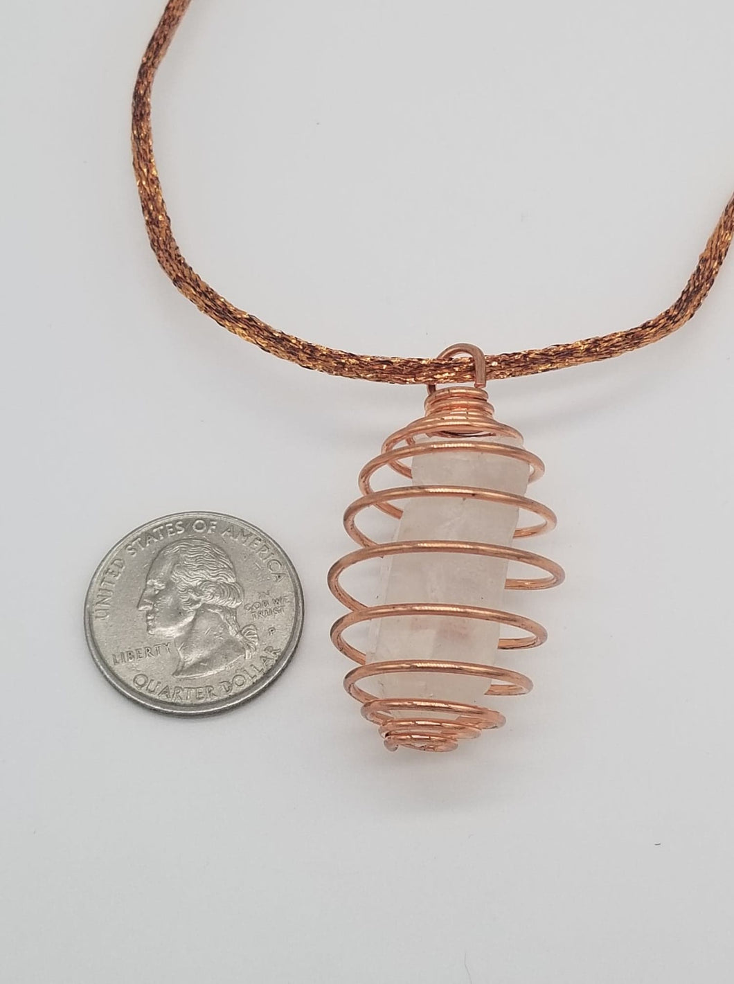 Clear Quartz Point Cage Necklace for Spiritual Enlightenment