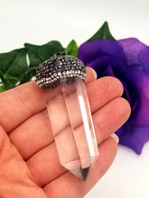 Clear Quartz Rhinestone Topped Crystal Point Necklace