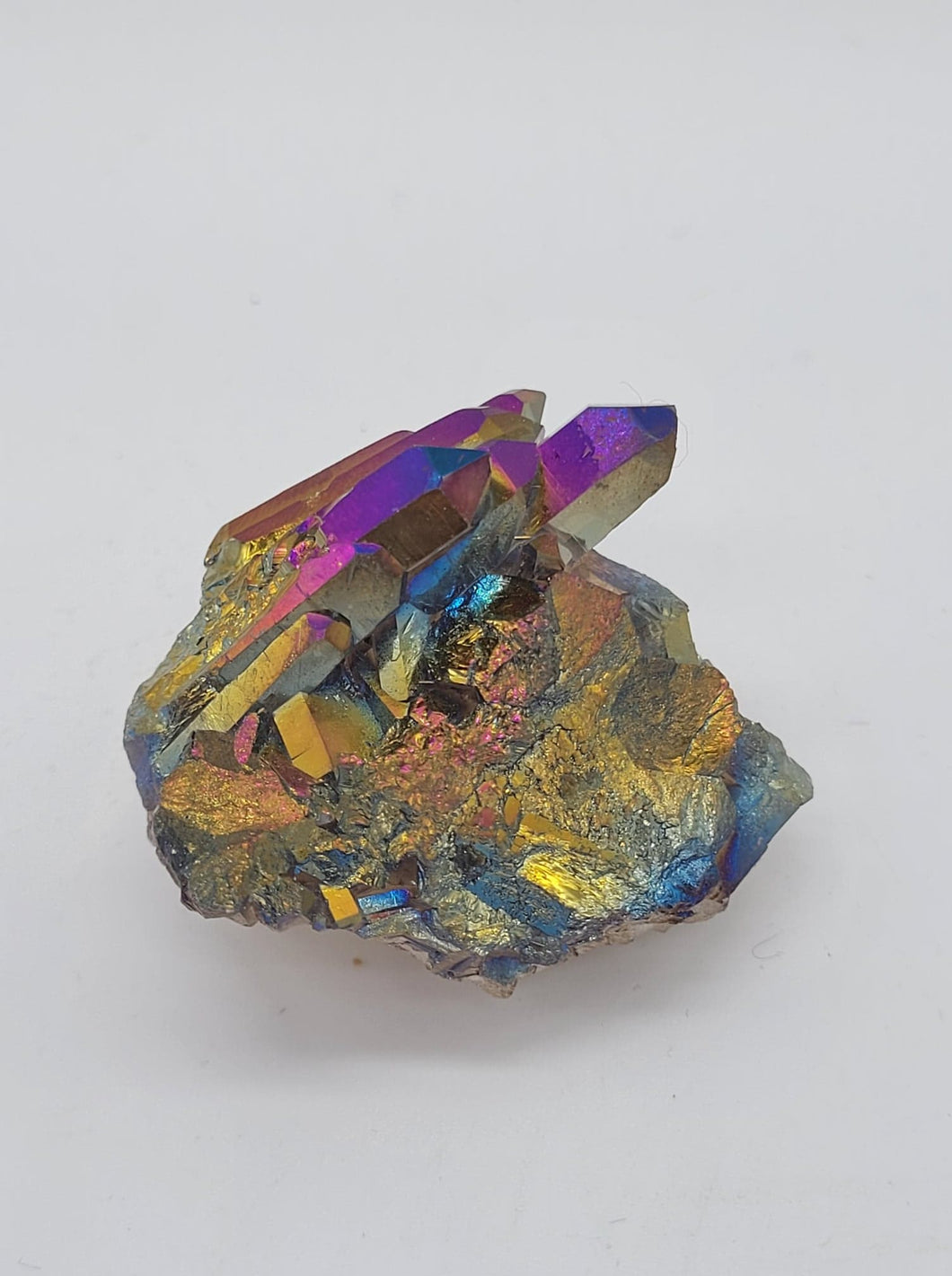 Rainbow Aura Titanium Quartz Crystal Clusters – Enchanted Genie LLC