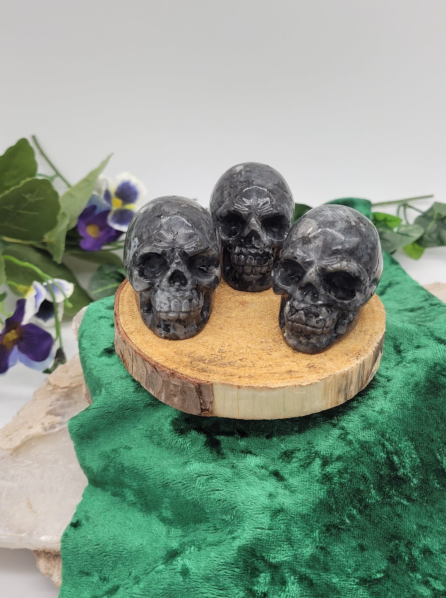 2" Larvikite Skull