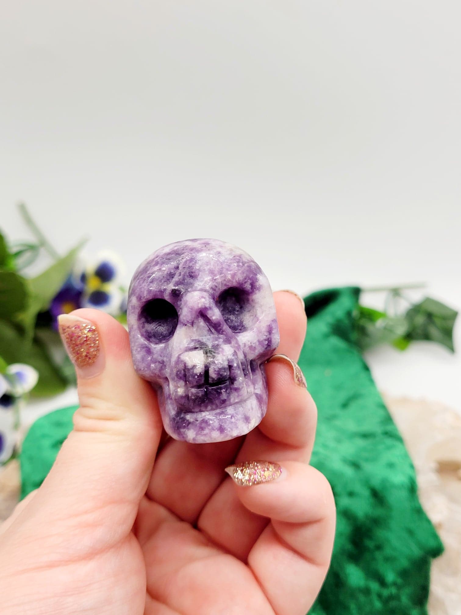 2" Lepidolite Skull