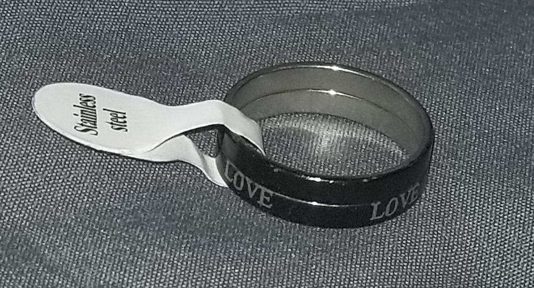 Black Love Ring Size 8