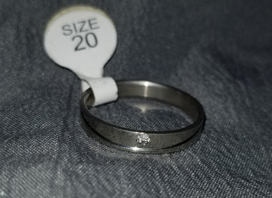 Tiny Rhinestone Silver Ring Size 8/9