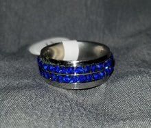 Blue Rhinestone Ring Size 7