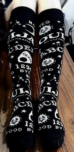 Black Ouija Socks Knee High