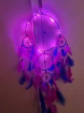 Fuchsia & Blue Mandala 5 Hoop Light-Up Dream Catcher