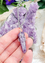 Lepidolite Wire Wrapped Point Necklace