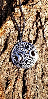 Celtic Wiccan Knowledge Tree Pentagram Necklace