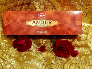 Hem Amber Incense Sticks 8 gram (8 Pack)