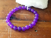 Dyed Purple Jade 8mm Round Bracelets
