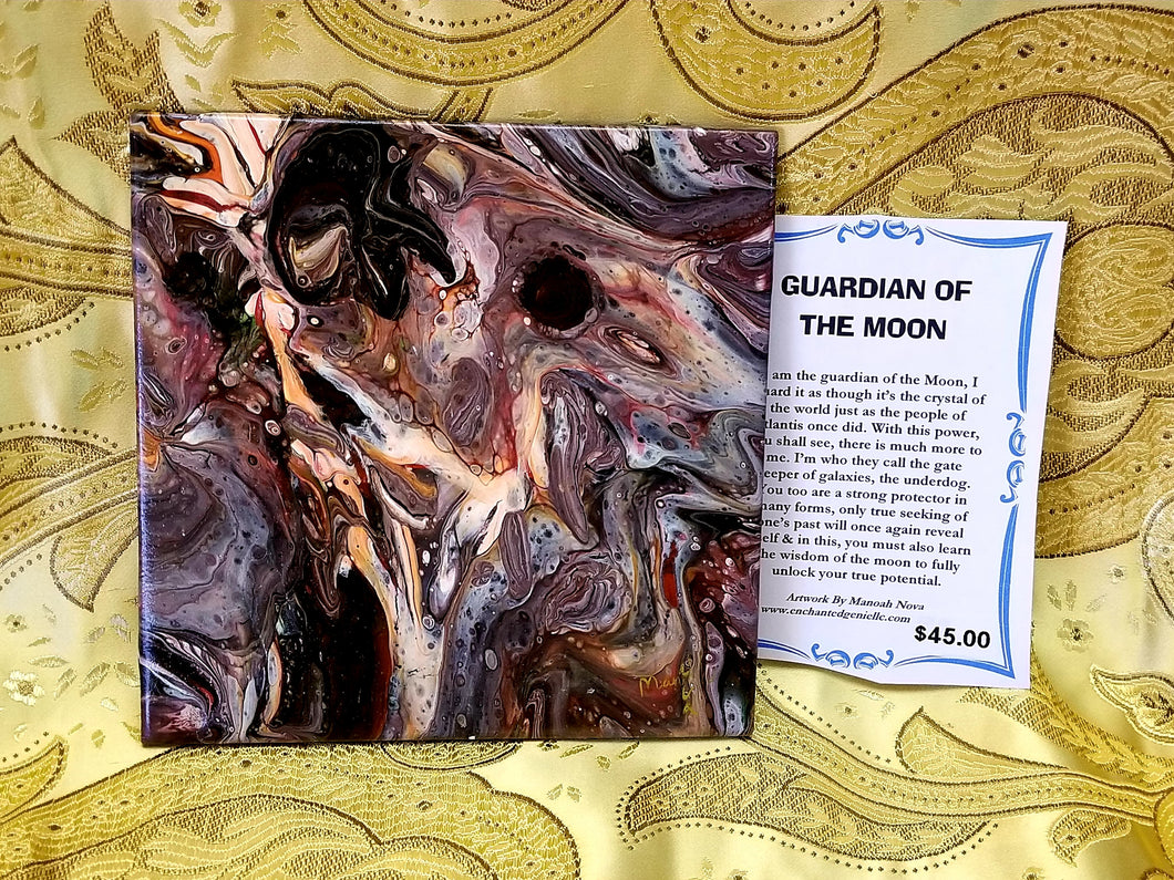 Guardian of the Moon Tile Painting By Manoah