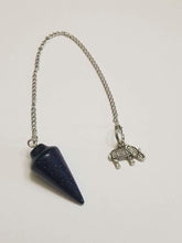 Dark Blue Glitter Resin Pendulum