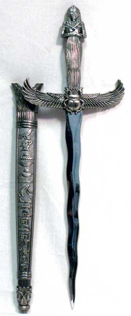 Silver Handled Egyptian Wavy Blade Athame